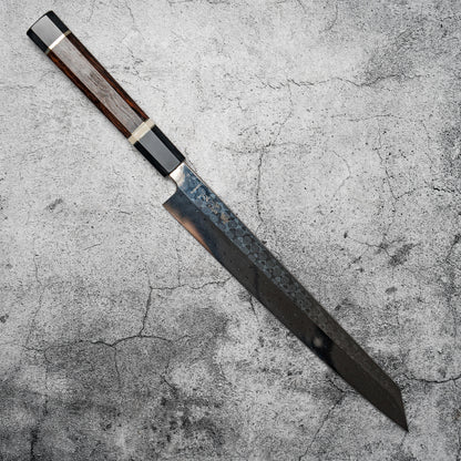 Couteau à sushi Noseto Yanagiba Kiritsuke 270 mm en acier damas 110 couches à haute teneur en carbone avec manche en bois de fer