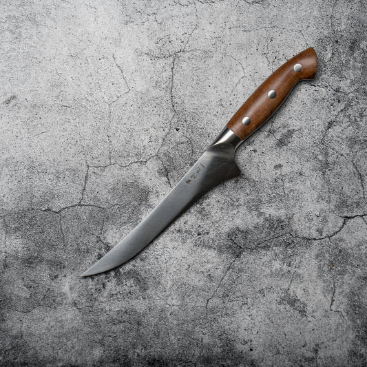Couteau à fileter Noseto Aka 180 mm, couteau allemand avec manche en bois rouge