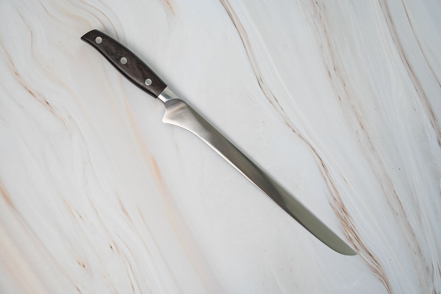 NOSETO German long 240mm Carving Stainless Steel High Quality Red Sandal Wood Handle