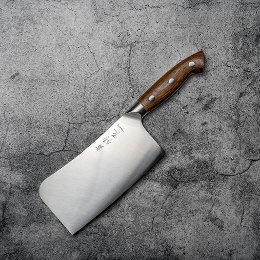 Couteau allemand Noseto (alias Bone Chopper) de 180 mm avec manche en bois rouge