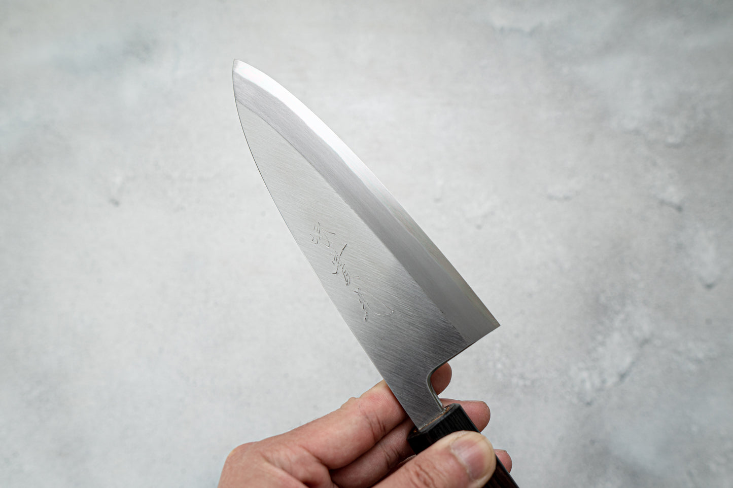 Couteau japonais Jikko White Steel n° 2 Deba, manche Shitan, 165 mm