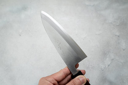 Couteau japonais Jikko White Steel n° 2 Deba, manche Shitan, 165 mm