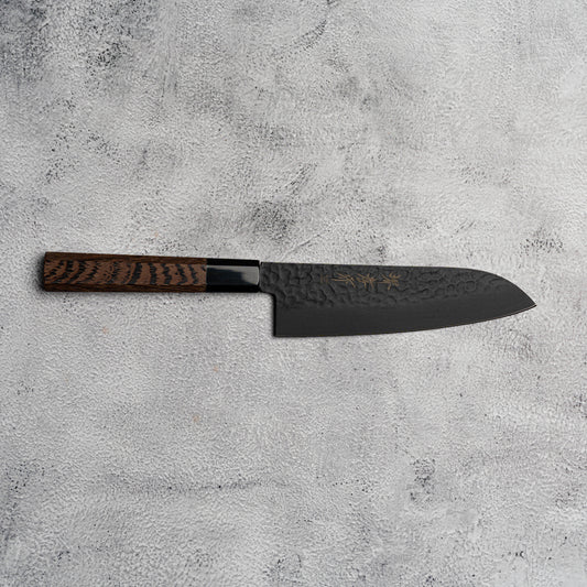 Sakai Takayuki Santoku 170 mm Kurokage VG10 martelé revêtement en téflon poignée wengé
