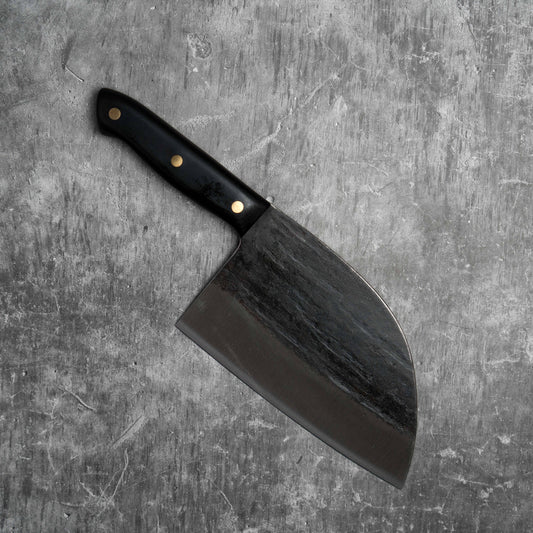 Couteau couperet serbe Noseto 180 mm en acier au carbone avec étui