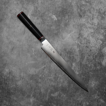 Couteau de chasse Noseto Sumi 240 mm Sujihiki 3 couches en acier composite VG-10, noyau en acier, manche en fibre de verre G-10