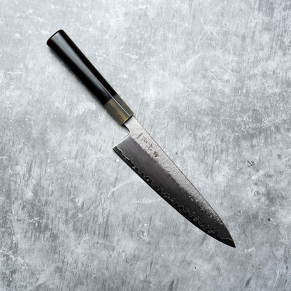 Noseto Ginro Gyuto 210mm Silvery Forging USA S35Vn Powder Steel with Buffalo Horn & Ebony handle