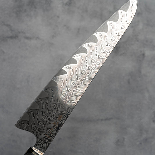 Couteau de chasse Noseto Mare Gyuto 210 mm 67 couches Au-10 Damas, manche en résine et fibre de carbone
