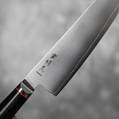 Couteau Santoku Noseto Sumi 180 mm, 3 couches d'acier composite, noyau en acier VG-10, manche en fibre de verre G-10