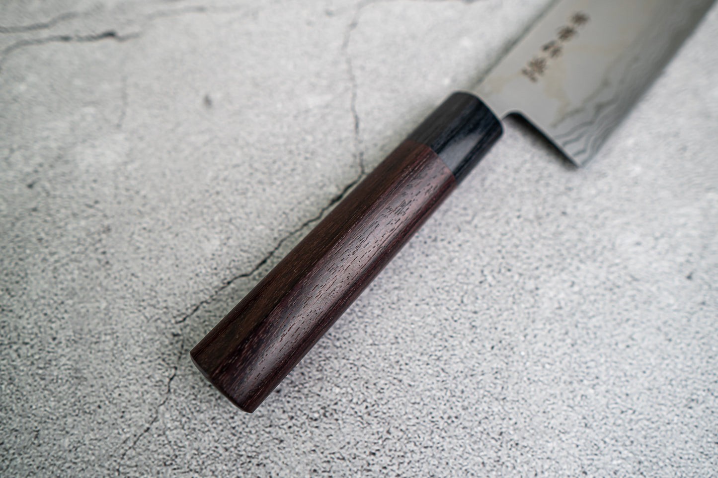 Couteau japonais Nakiri Kanetsune Blue Steel n° 2 Damas 165 mm, manche Shitan