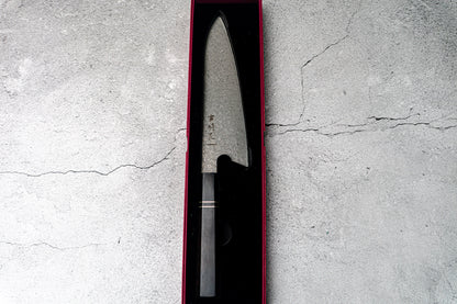 Couteau à lame fixe Noseto 110 couches en acier Damas Super Steel Gyuto, manche octogonal en bois d'ébène et pierre noire