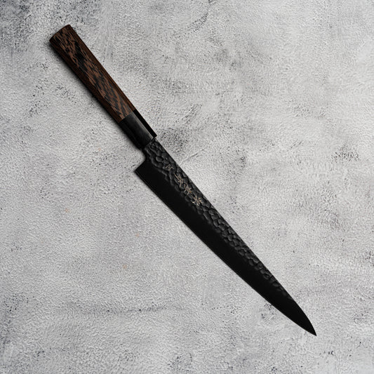 Sakai Takayuki Sujihiki 240mm Kurokage VG10 Hammered Teflon Coating Wenge Handle