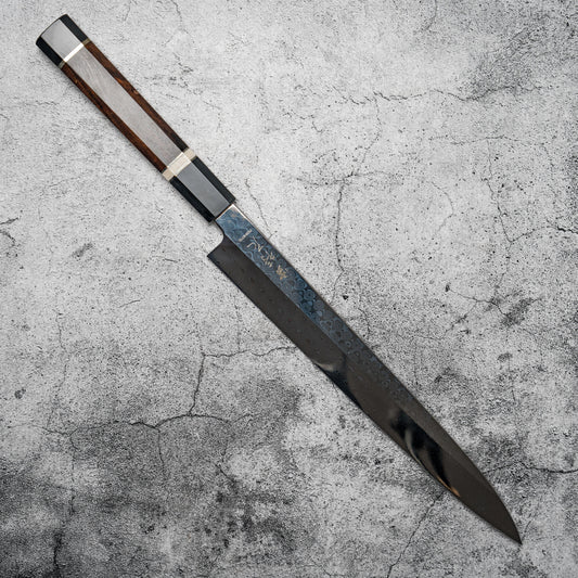 Couteau à sushi Noseto Yanagiba 270 mm en acier damas 110 couches à haute teneur en carbone avec manche en bois de fer