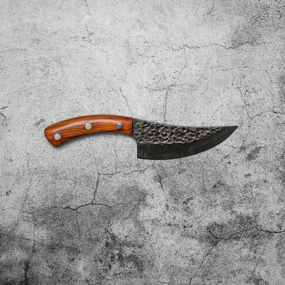 Couteau de boucher Noseto 135 mm avec étui en cuir et manche en palissandre