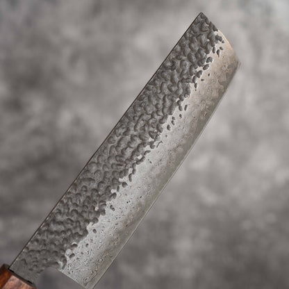 Noseto Kuki Nakiri 180 mm 67 couches Damas Tsuchime Finition Bois Pakka Noir