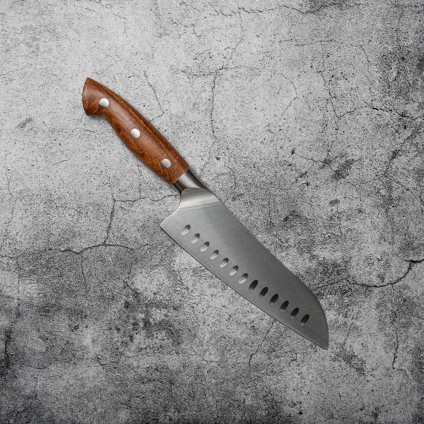 Noseto Aka Santoku 180mm German Knife With Red Wood Handle