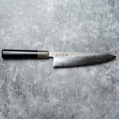 Noseto Ginro Gyuto 210mm Silvery Forging USA S35Vn Powder Steel with Buffalo Horn & Ebony handle