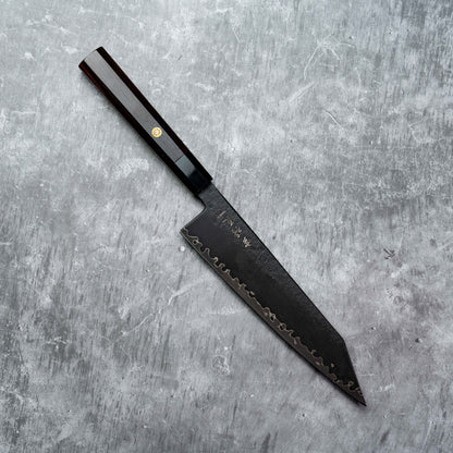 Noseto Arai Kiritsuke 210mm 3 Layers Black Dyeing MD606 Powder Steel Core with Octagonal Ebony and Buffalo Horn
