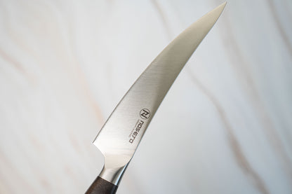 NOSETO Couteau à désosser allemand 170 mm en acier inoxydable de haute qualité avec manche en bois de santal rouge