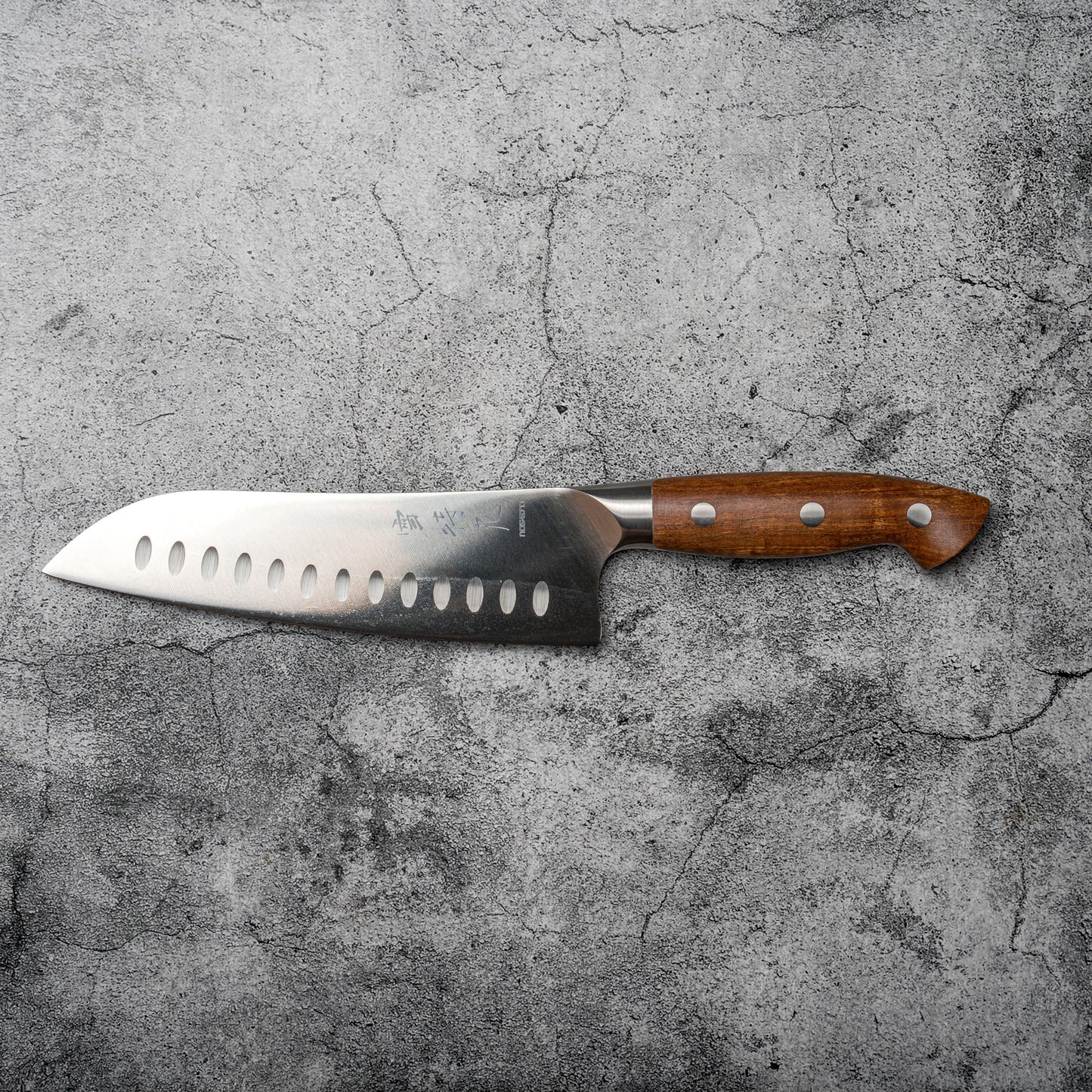 Noseto Aka Santoku 180mm German Knife With Red Wood Handle