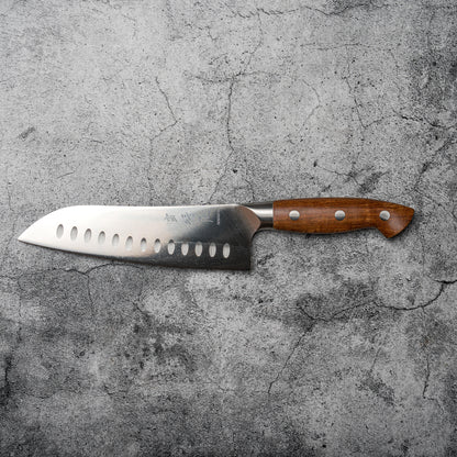 Noseto Aka Santoku 180mm German Knife With Red Wood Handle