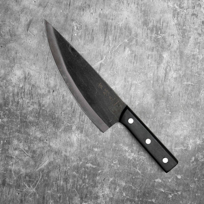Couteau de chef serbe Noseto 210 mm en acier au carbone avec couvercle