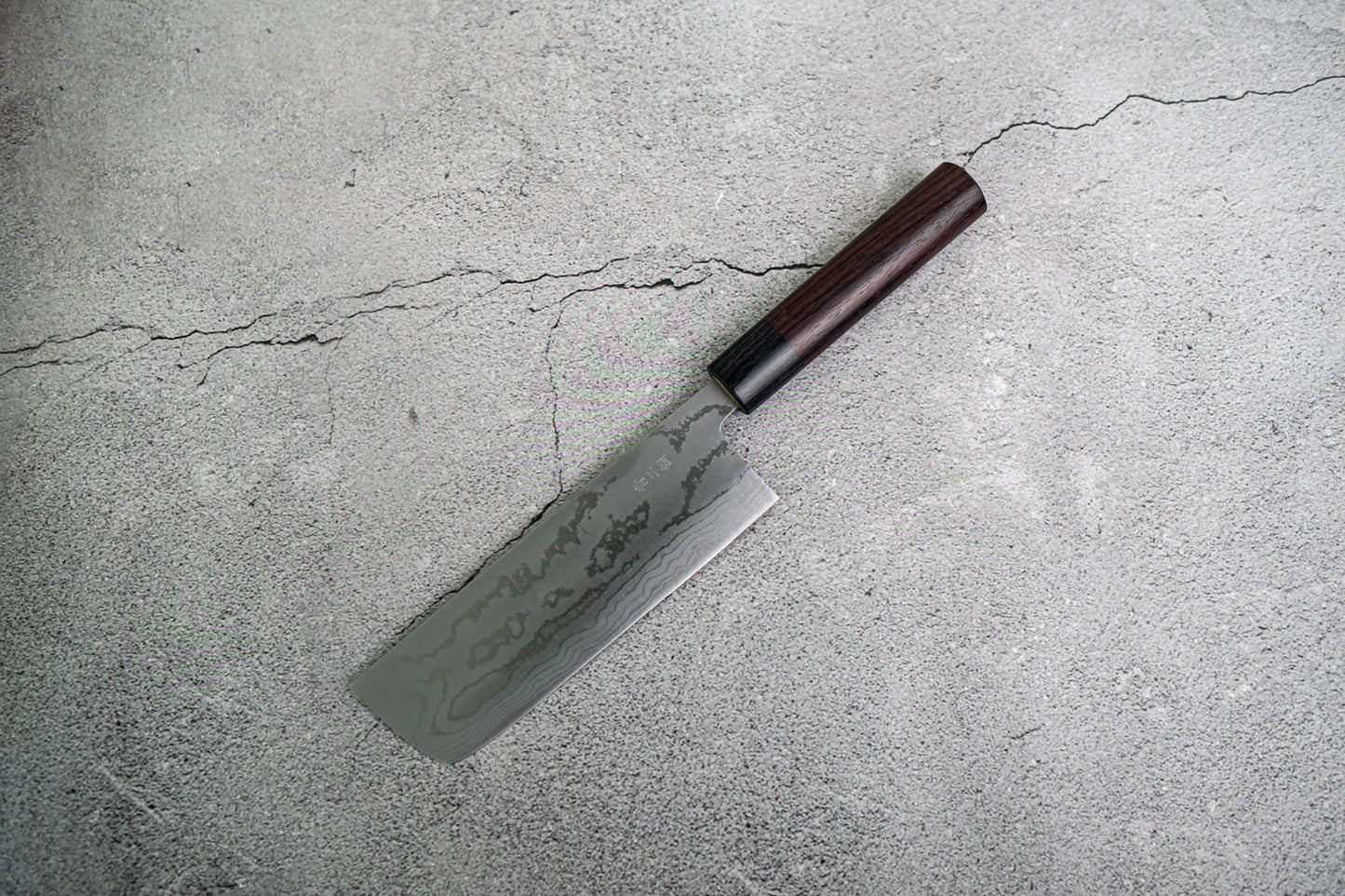 Couteau japonais Nakiri Kanetsune Blue Steel n° 2 Damas 165 mm, manche Shitan