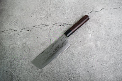 Couteau japonais Nakiri Kanetsune Blue Steel n° 2 Damas 165 mm, manche Shitan