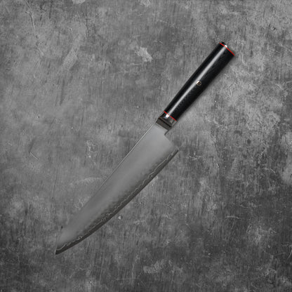 Noseto Sumi 210 mm Gyuto 3 couches d'acier composite VG-10, noyau en acier, manche en fibre de verre G-10