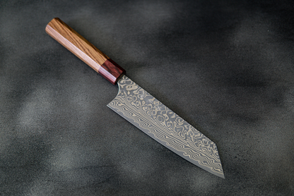 Couteau japonais Yoshimi Kato R2/SG2 Damas Bunka 165 mm, manche Honduras rouge