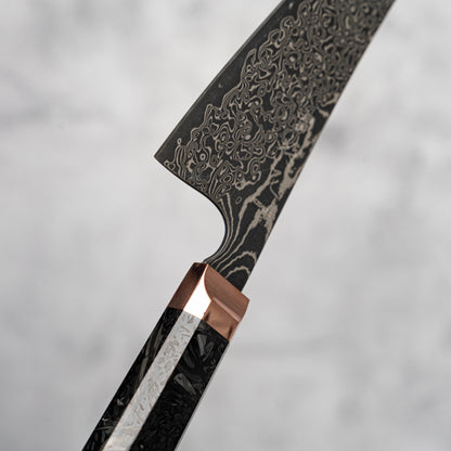 Noseto Masu 135 mm Petty 67 couches Aus-10 Damas avec renfort en cuivre et fibre de carbone