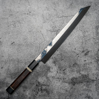 Couteau à sushi Noseto Yanagiba Kiritsuke 270 mm en acier damas 110 couches à haute teneur en carbone avec manche en bois de fer