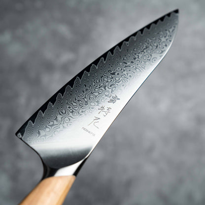Noseto Batsu Gyuto 210mm 73 layers Damascus Powder Steel with Olive Wood Handle