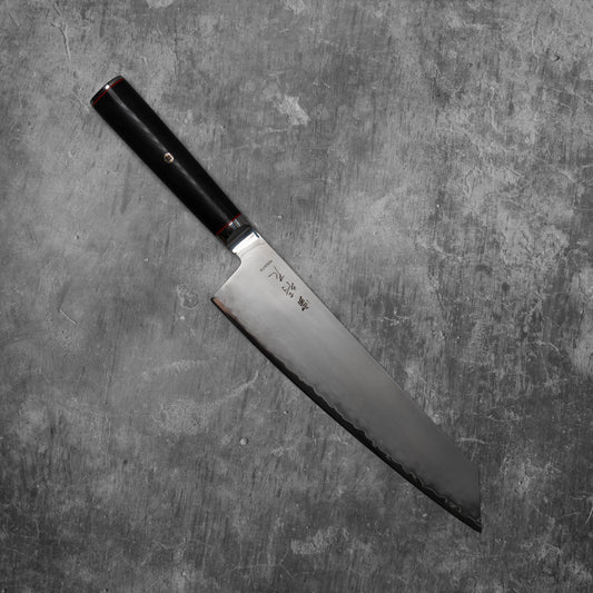 Couteau de chasse Noseto Sumi 240 mm Kiritsuke 3 couches en acier composite VG-10, noyau en acier, manche en fibre de verre G-10