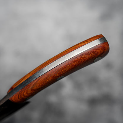 Couteau de boucher Noseto 135 mm avec étui en cuir et manche en palissandre